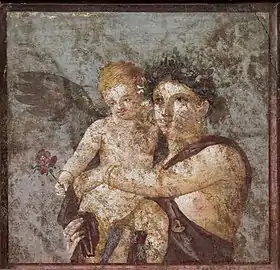 Maenad and Cupid, fresco from Pompeii, 1st century AD