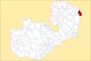 District location in Zambia