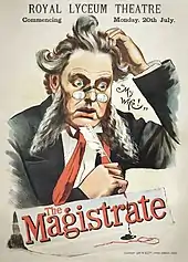 Image 111The Magistrate poster, by Clement-Smith & Co. (restored by Adam Cuerden) (from Wikipedia:Featured pictures/Culture, entertainment, and lifestyle/Theatre)