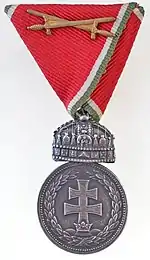 Hungarian Silver Military Merit Medal (Military award) with swords