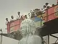 Symbol usage behind the statue at Shantinath Jain Teerth, Pune, Maharashtra, India