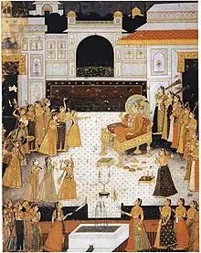 An Evening Performance for Maharaja Abhai Singh by Dalchand. Jodhpur, c. 1725. Mehrangarh Museum Trust.