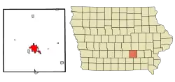 Location of Oskaloosa, Iowa