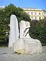 "Orpheus enters Hades" with the "Stone of the Republic" in the background