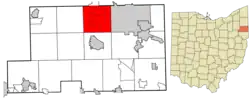 Location of Austintown Township in Mahoning County