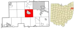 Location of Canfield Township in Mahoning County