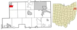 Location of Lake Milton in Mahoning County and in the State of Ohio