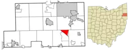 Location of Woodworth in Mahoning County and in the State of Ohio