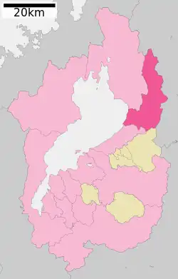 Location of Maibara in Shiga Prefecture