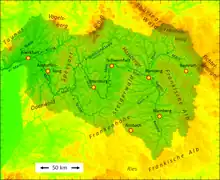 Schweinfurt is situated in the middleof the catchment areaof the river Main...