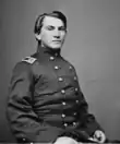 young-looking clean cut American Civil War officer sitting