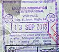 Malaysia: Old description in entry stamp of Malaysia