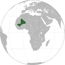 Location of Mali (green)