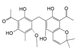 Chemical structure of mallotochromene.