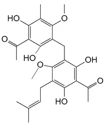 Chemical structure of mallotojaponin B