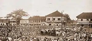 Marching Filipino soldiers during the inauguration of the First Philippine Republic in Malolos on January 23, 1899.