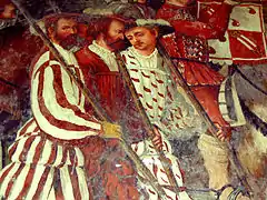 A fresco with soldiers