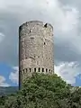 The tower Fröhlichsturm in Mals