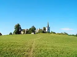 View towards the Church of the Heart of Jesus