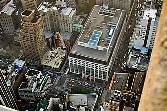 The New York flagship location, now Manhattan Mall, seen from the Empire State Building