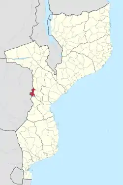 Manica District on the map of Mozambique