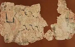 Fragment of a Turfan Manichaean wall painting "MIK III 6918"