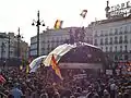 Republican demonstration in the Puerta del Sol on the day that Juan Carlos I announced his decision to abdicate