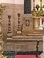 The marble steps and columns of the older high altar