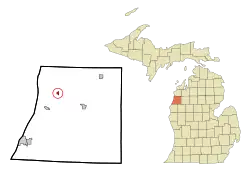 Location in Manistee County, Michigan