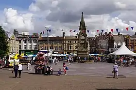 Mansfield, the largest town in Nottinghamshire and the administrative centre of the district.