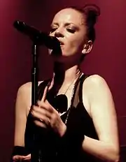 Lead singer Shirley Manson performing live in 2012