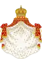 Napoleonic heraldic mantle and pavilion, with a Napoleonic crown