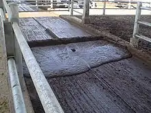 manure scraper pushing manure