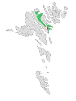 Location of Runavíkar kommuna in the Faroe Islands