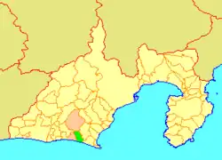 Location of Daitō in Shizuoka Prefecture