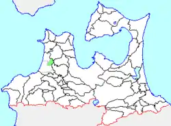 Location of Inagaki in Aomori Prefecture