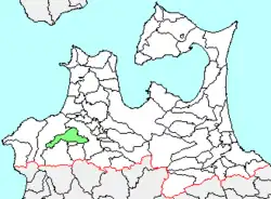 Location of Iwaki in Aomori Prefecture