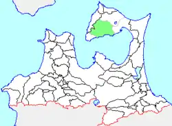 Location of Kawauchi in Aomori Prefecture