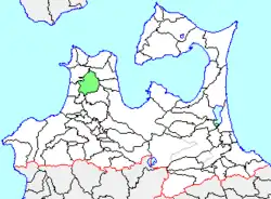 Location of Nakasato in Aomori Prefecture