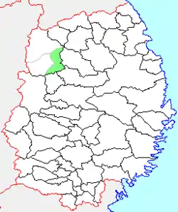 Location of Nishine in Iwate Prefecture