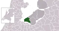 Highlighted position of Almere in a municipal map of Flevoland