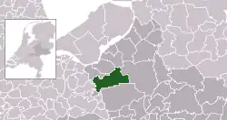 Highlighted position of Barneveld in a municipal map of Gelderland