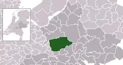 Highlighted position of Ede in a municipal map of Gelderland