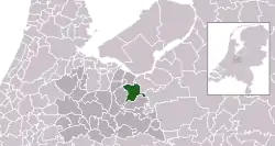 Highlighted position of Amersfoort in a municipal map of Utrecht