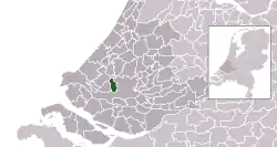 Highlighted position of Schiedam in a municipal map of South Holland