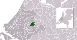 Highlighted position of Vlist in a municipal map of South Holland