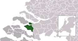 Highlighted position of Tholen in a municipal map of Zeeland