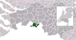 Highlighted position of Baarle-Nassau in a municipal map of North Brabant