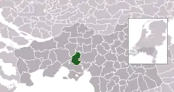 Highlighted position of Gilze en Rijen in a municipal map of North Brabant