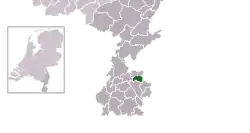 Highlighted position of Brunssum in a municipal map of Limburg